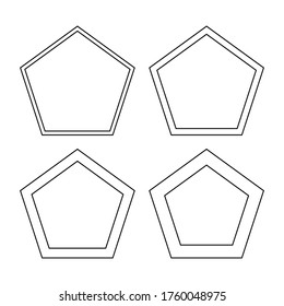 set pentagon shapes with line pieces, frame lines form pentagons.