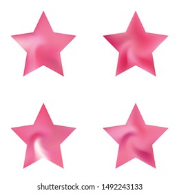 Set of pentagram chromatic backgrounds. Cool style of 90th, 80th. Trendy soft color polygon. Pink effective modern screen design for brochure, calendar, cards or invitation.