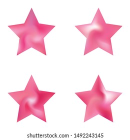 Set of pentagram colorful backgrounds. Creative style of 90th, 80th. Trendy soft color art. Pink elegant and effective, smooth blurred modern gradient covers.
