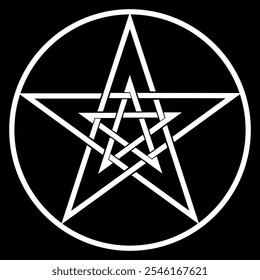 set of pentagram isolated on black background. vector illustration.