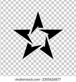 set of pentagram isolated on ttansparent background. vector illustration.