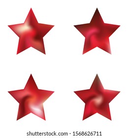 Set of pentagram modern backgrounds. Cool style of 90th, 80th. Trendy soft color illustration. Red fluid colorful gradient shapes for your mobile app and screens.
