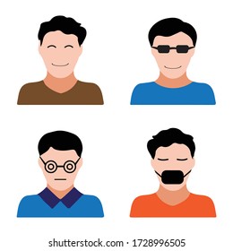 Set of peole icons. Nice graphic vector for smartphones, avatars, etc.
