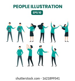 set of peole illustration concept. for explainer, landing page ans other. character
