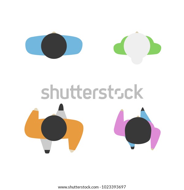 Set People Above Top View Simple Stock Vector Royalty Free