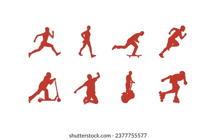 set of people activity logo vector icon