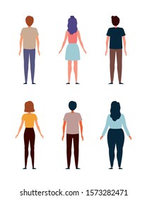 Set of people avatars design, Male female Person human profile user theme Vector illustration