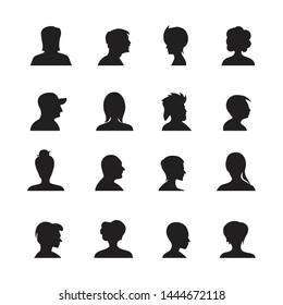 set of people avatars silhouettes, profile icon