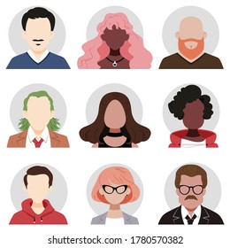 set of people avatars vector