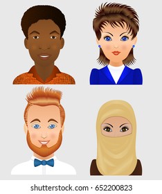 Set people avatars. Vector avatar.