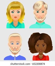 Set people avatars. Vector avatar.