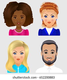 Set people avatars. Vector avatar.