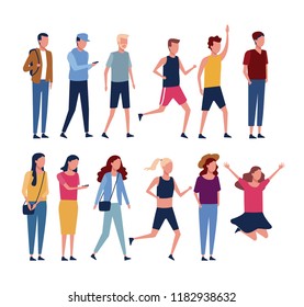 Set of people cartoons