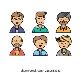 set of people characters and avatars illustration