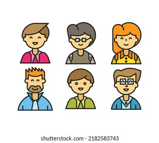 set of people characters and avatars illustration