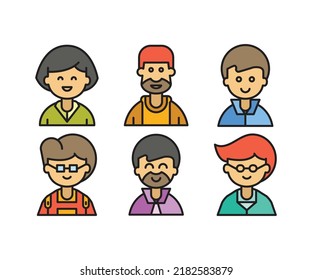 set of people characters and avatars illustration