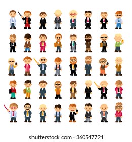 Set of people characters in flat style.