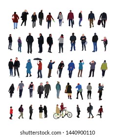 Set of people characters performing various activities. Group of men and women flat design style cartoon characters isolated on white background. Group of male and female flat cartoon characters 