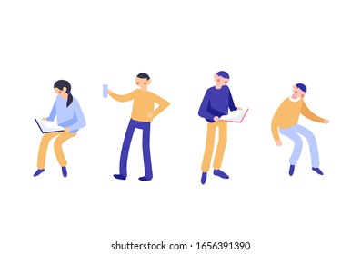 Set Of People Characters.  Vector Template