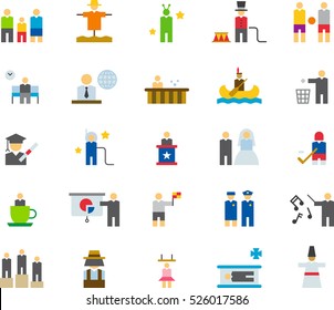 set of PEOPLE color flat icons