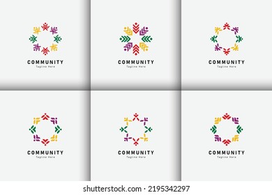 Set of people and community logo collection