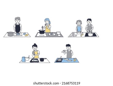 Un grupo de personas cocinando en una cómoda cocina 1
