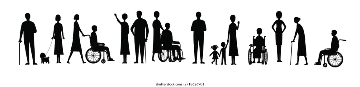 conjunto de Personas D Ilustración vectorial
