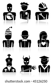 set of people with different jobs