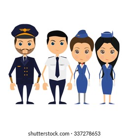 Set of people with different jobs on a white background