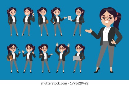Set of people with different poses