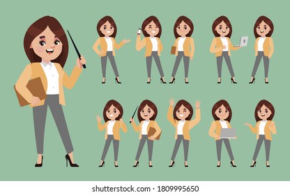 Set of people with different poses