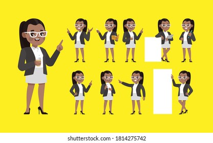 Set of people with different poses