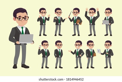 Set of people with different poses