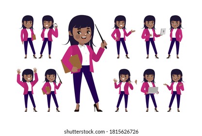 Set of people with different poses