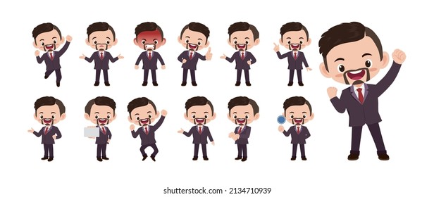 Set of people with different poses
