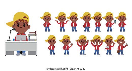 Set of people with different poses
