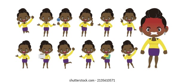 Set of people with different poses