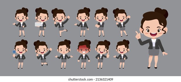 Set of people with different poses