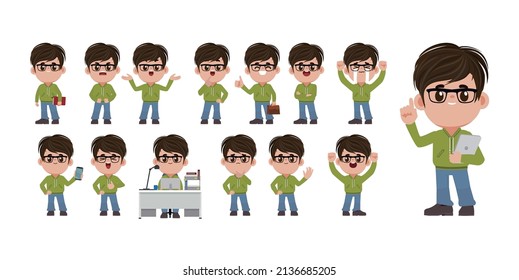 Conjunto de personas con diferentes poses
