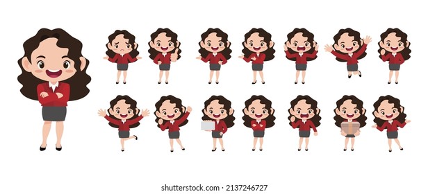 Set of people with different poses