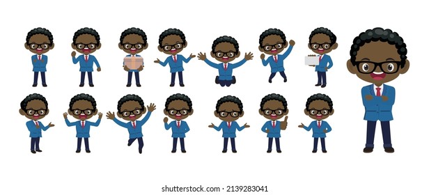 Set of people with different poses