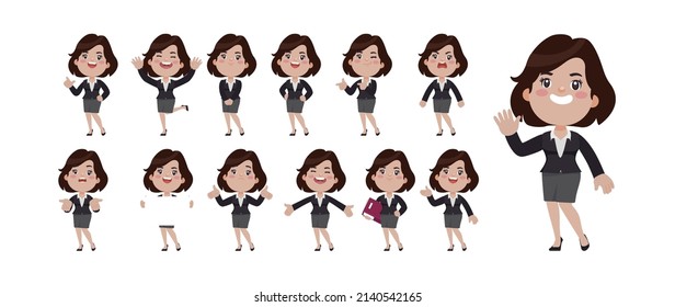 Set of people with different poses