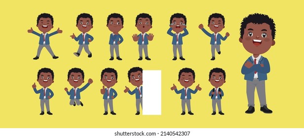 Set of people with different poses