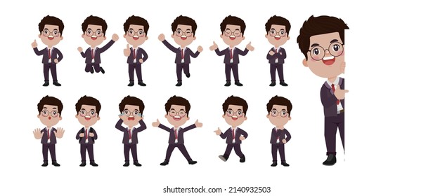Set of people with different poses