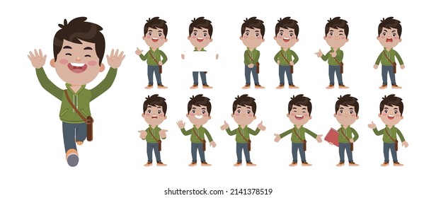 Set of people with different poses