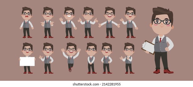 Conjunto de personas con diferentes poses