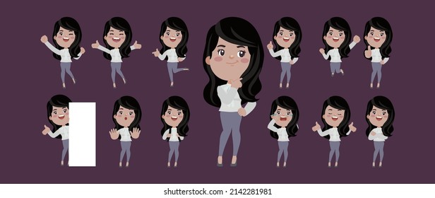 Conjunto de personas con diferentes poses