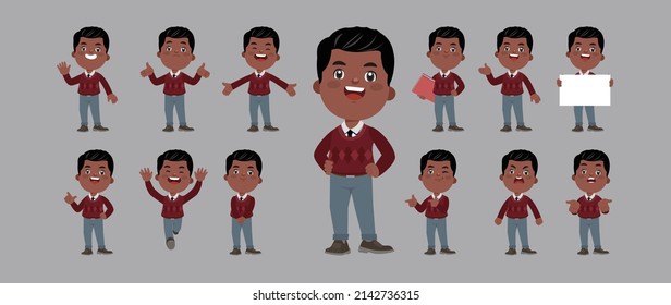 Conjunto de personas con diferentes poses