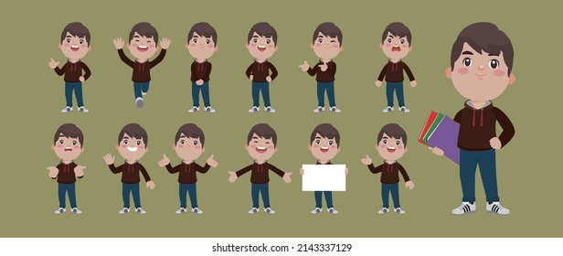 Set of people with different poses