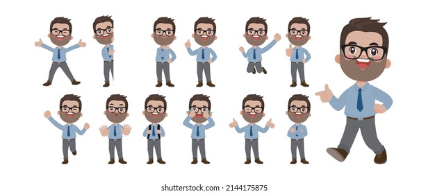 Set of people with different poses